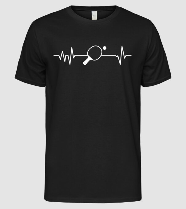 Ping pong ekg model negru pe tricou