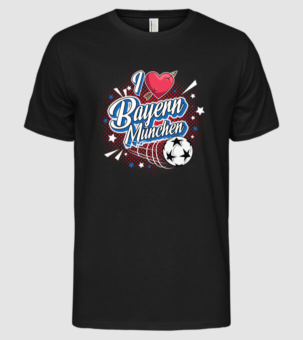 Popart Bayern model negru pe tricou