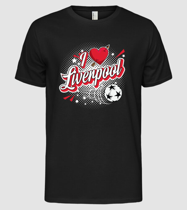 Popart Liverpool model negru pe tricou