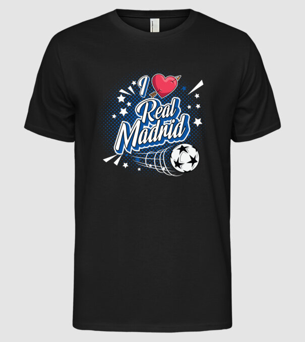 Popart RealMadrid model negru pe tricou