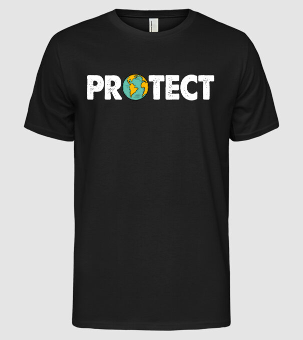 Protect earth model negru pe tricou