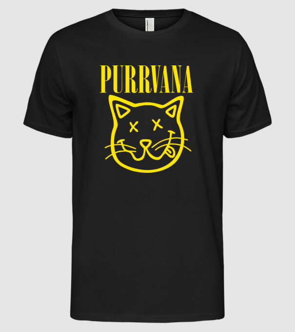 PURRVANA model negru pe tricou