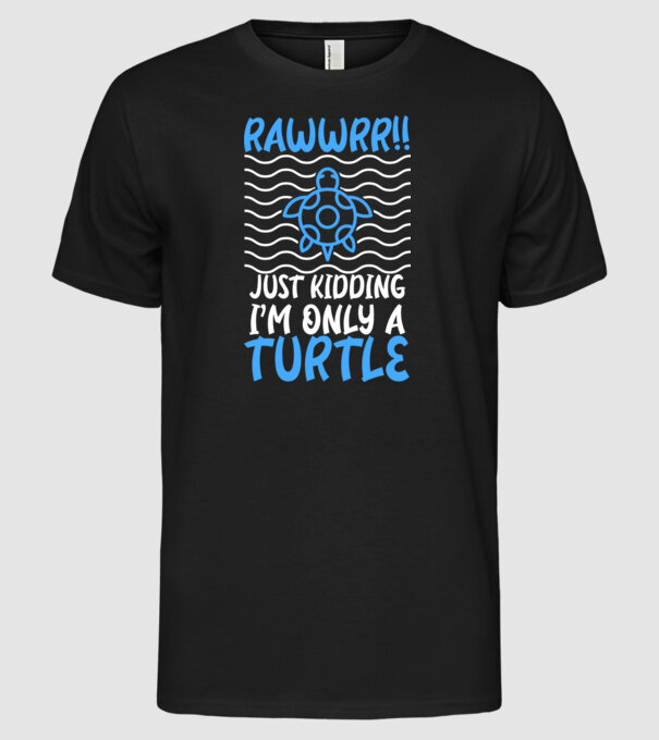 Rawwr turtle model negru pe tricou