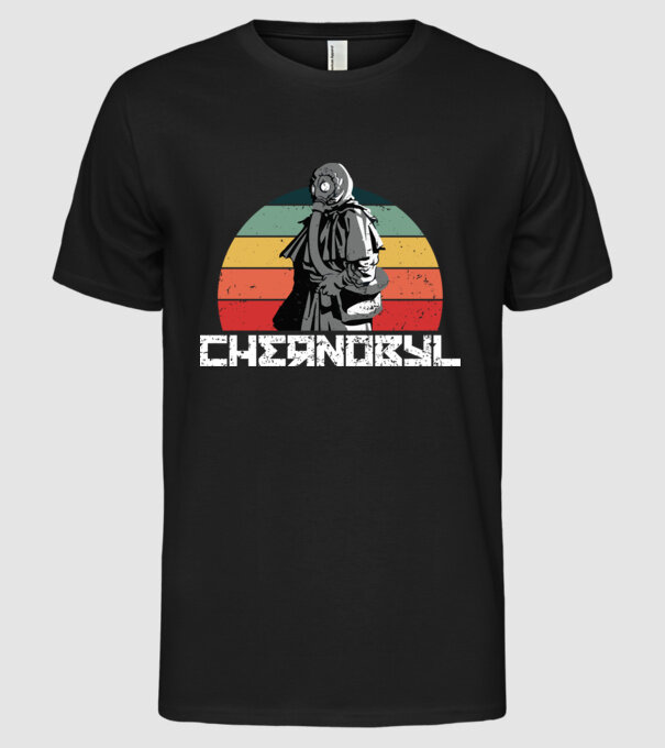 Retro chernobyl model negru pe tricou