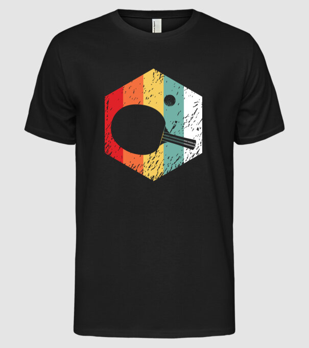 Retro Ping Pong model negru pe tricou