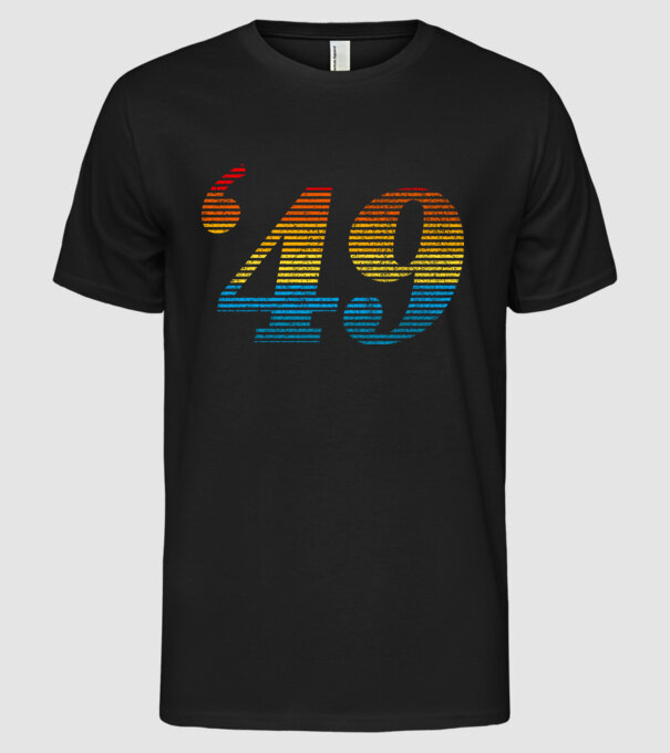 Retro Birthday 1949 model negru pe tricou