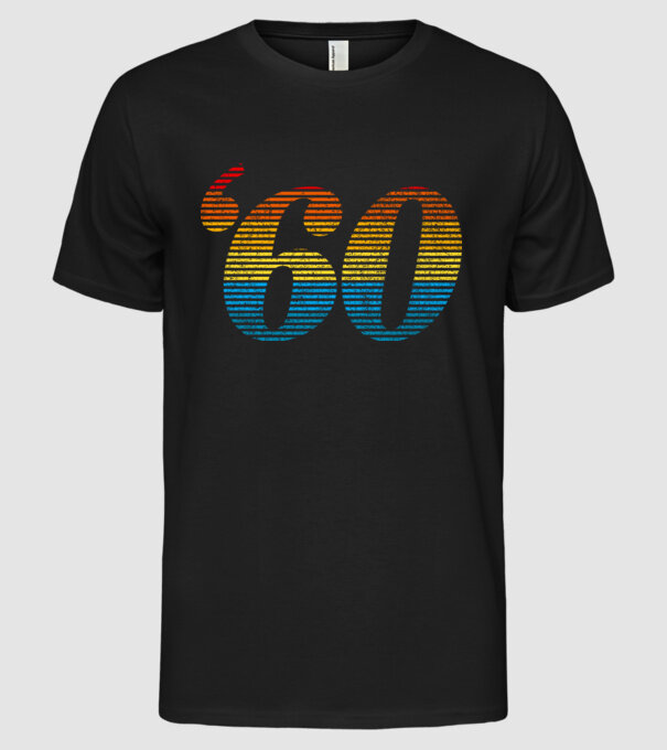 Retro Birthday 1960 model negru pe tricou
