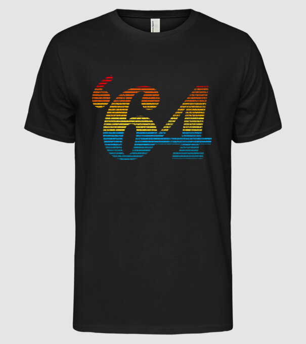 Retro Birthday 1964 model negru pe tricou