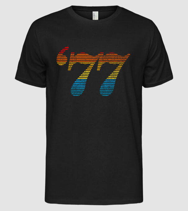 Retro Birthday 1977 model negru pe tricou