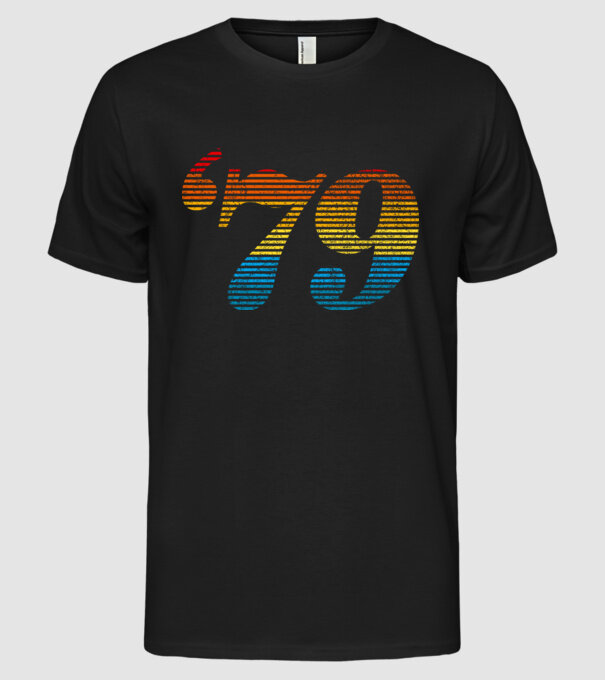 Retro Birthday 1979 model negru pe tricou