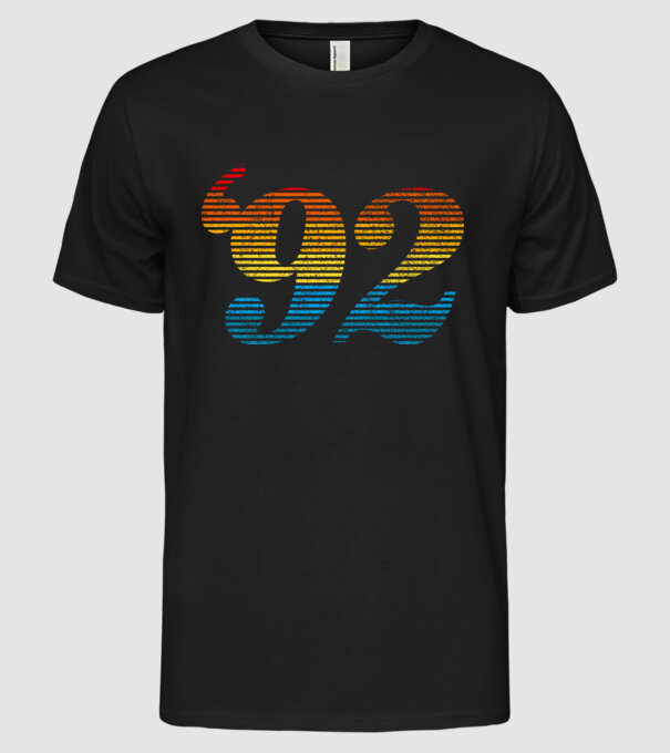 Retro Birthday 1992 model negru pe tricou