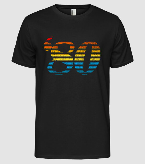 Retro Birthday 1980 model negru pe tricou