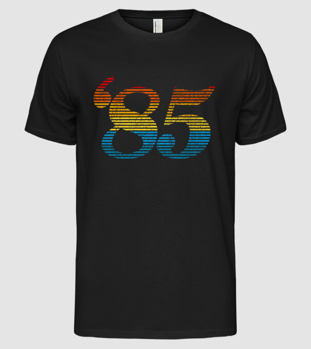 Retro Birthday 1985 model negru pe tricou
