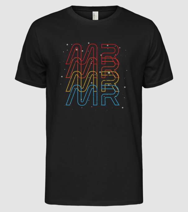 Retro vintage nasa couple mr model negru pe tricou