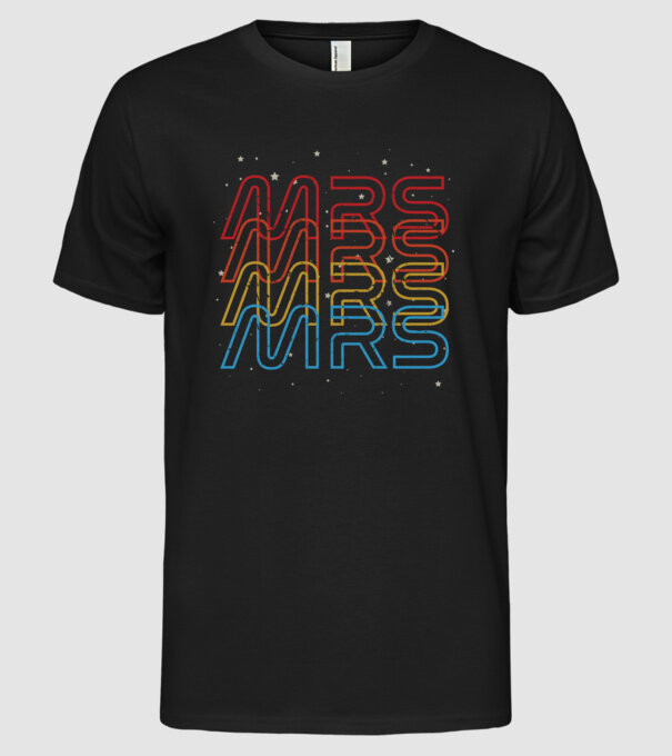 Retro vintage nasa couple mrs model negru pe tricou