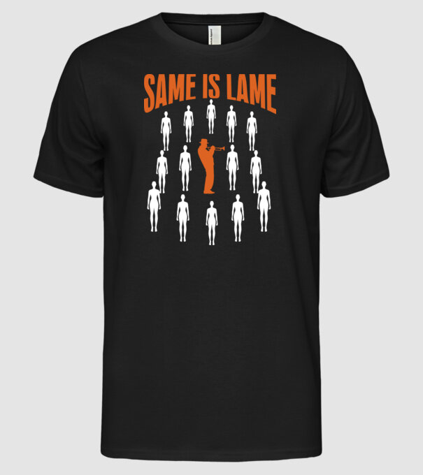Same is lame trumpet model negru pe tricou