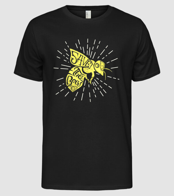 Save the bees model negru pe tricou