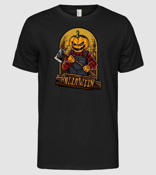 Scary halloween model negru pe tricou