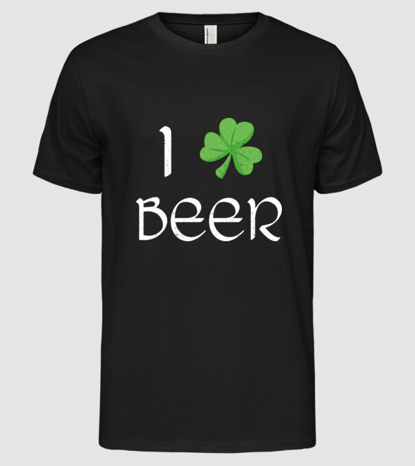 Shamrock beer model negru pe tricou