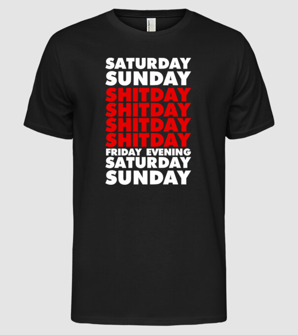 Shitday model negru pe tricou