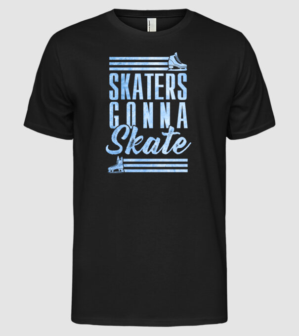 skaters gonna skate model negru pe tricou