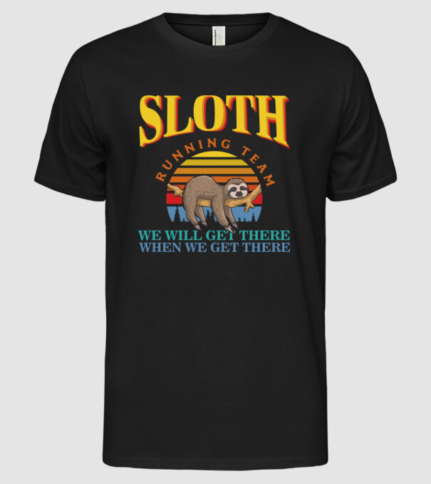SLOTH running team model negru pe tricou