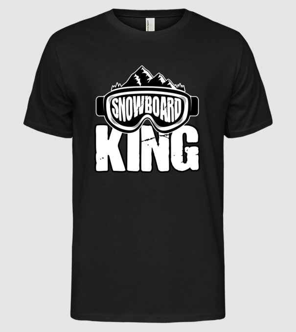 Snowboard king 01 model negru pe tricou