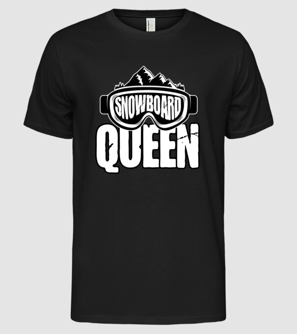 snowboard queen 01 model negru pe tricou