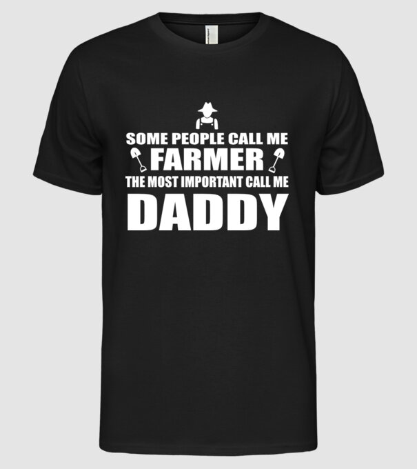 Some people call me farmer pentru Tata model negru pe tricou