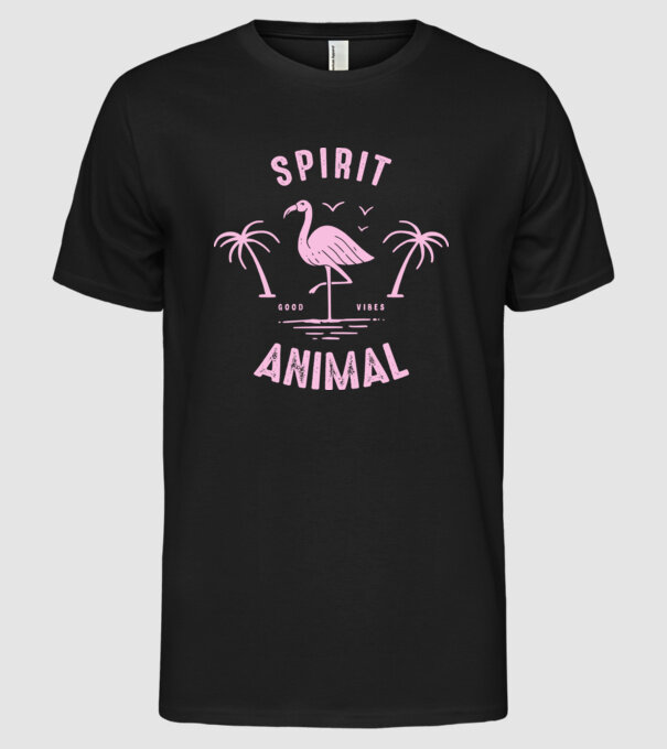 SPIRIT ANIMAL model negru pe tricou
