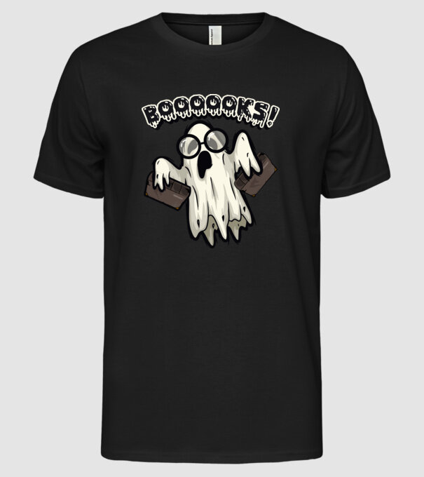 Spooky boookworm model negru pe tricou
