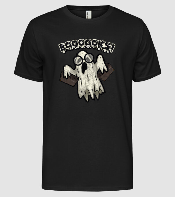 Spooky booookworm model negru pe tricou