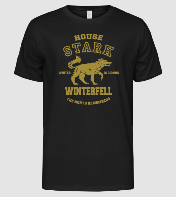 stark model negru pe tricou