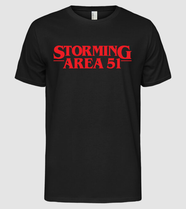 storming area 51 things model negru pe tricou