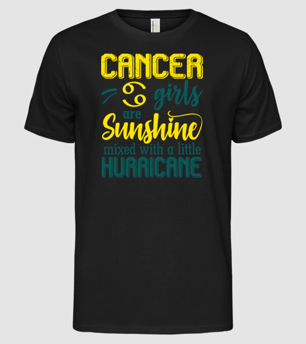 Sunshine with Hurricane CANCER model negru pe tricou