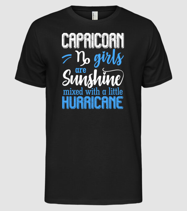Sunshine with Hurricane CAPRICORN model negru pe tricou