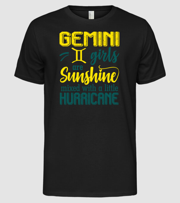 Sunshine with Hurricane GEMINI model negru pe tricou