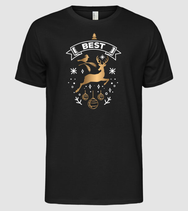Best Friends Christmas 1 model negru pe tricou