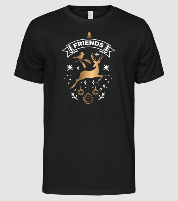 Best Friends Christmas 2 model negru pe tricou