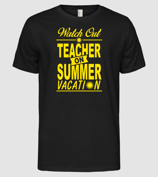 Profesor vacanță de vară ENG model negru pe tricou