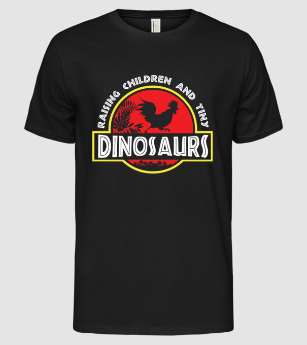 Tiny Dinosaurs model negru pe tricou