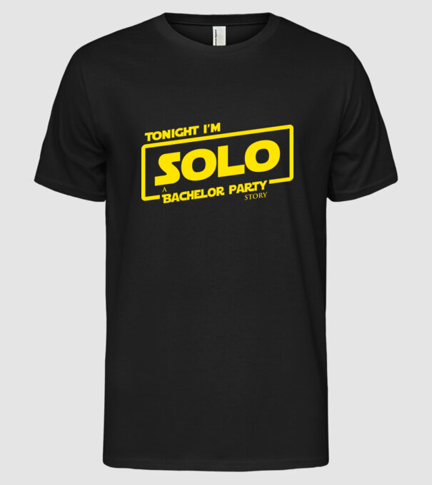 'Tonight I''m Solo' model negru pe tricou