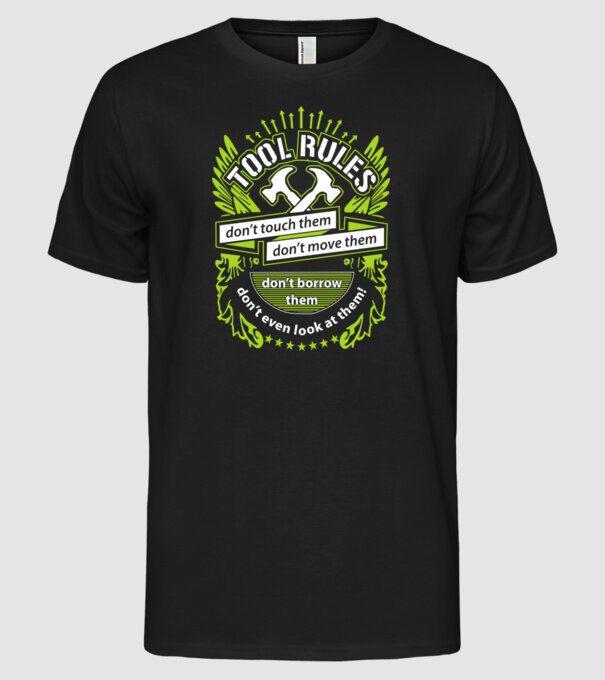 Tool rules model negru pe tricou