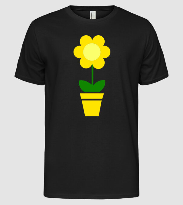 Flower model negru pe tricou