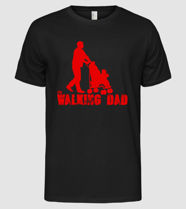 Walking dad model negru pe tricou