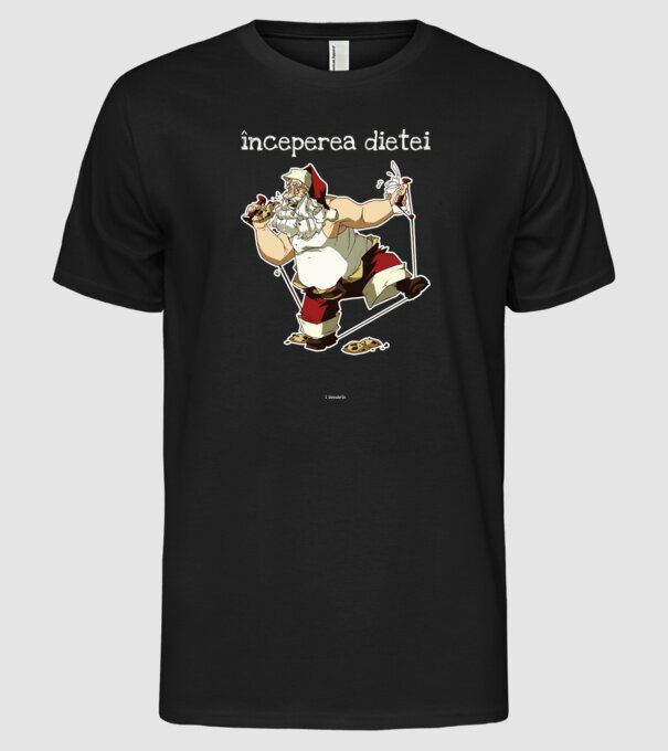 începerea dietei - 1 ianuarie model negru pe tricou