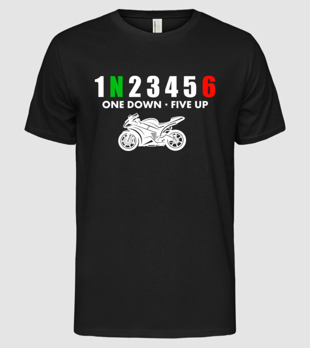 1N23456 model negru pe tricou