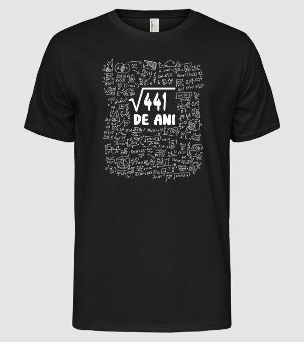 √441 de ani model negru pe tricou