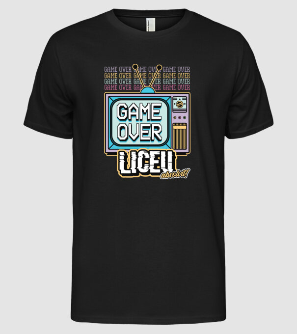 Absolvire retro liceu model negru pe tricou