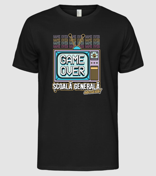 Absolvire retro școală generală model negru pe tricou